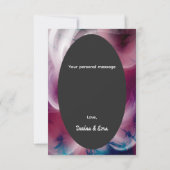 鮮やかな水彩ピンク結婚のサンキューカード サンキューカード (裏面)