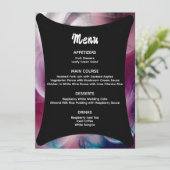 鮮やかな水彩ピンク結婚のメニュー メニュー (スタンド正面)