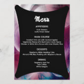 鮮やかな水彩ピンク結婚のメニュー メニュー (正面)