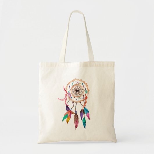 鮮やかな水彩画のペンキのボヘミアのDreamcatcher トートバッグ (正面)
