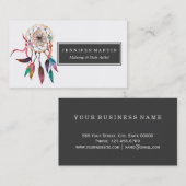 鮮やかな水彩画のペンキのボヘミアのDreamcatcher 名刺 (正面/裏面)