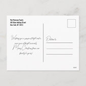 鮮やかな水彩画のホリーベリーのリース　クリスマス シーズンポストカード (裏面)