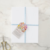 鮮やかな水彩画の夏のチューリップの花の結婚式 ギフトタグ (より糸付き)