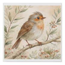 鮮やかな水彩画の鳥キャンバスウォールアート
