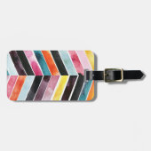 鮮やかな水彩画シェブロンI ラゲッジタグ (正面横)