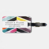 鮮やかな水彩画シェブロンI ラゲッジタグ (裏面横)