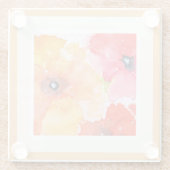 鮮やかな水彩花のデザインのパーティーナプキン(ランチョンサイズ) ガラスコースター (裏面)