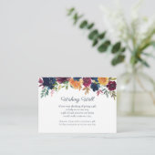 鮮やかな水彩花の願い井戸のウェディング エンクロージャーカード (スタンド正面)
