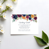 鮮やかな水彩花の願い井戸のウェディング エンクロージャーカード