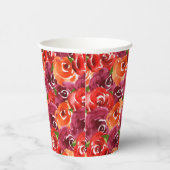 鮮やかな水彩花柄コラージュ 紙コップ (右)