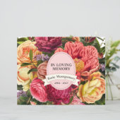 鮮やかな水彩花模様の追悼チラシ (スタンド正面)