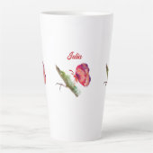 鮮やかな水彩蝶のラテマグ カフェラテマグ (正面)