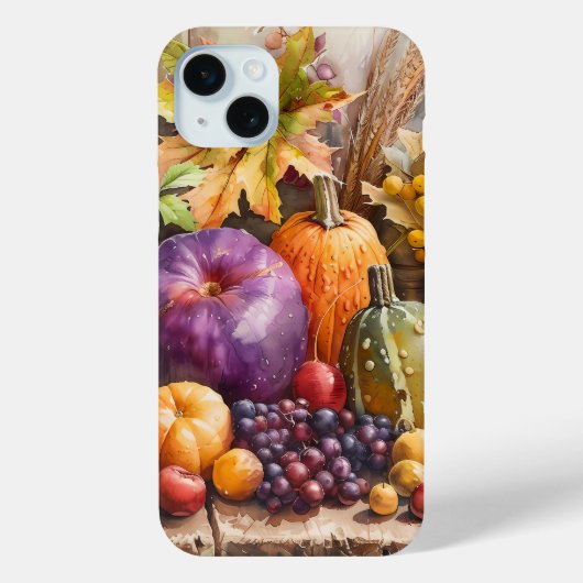 鮮やかな水色の秋果物と野菜 Case-Mate iPhoneケース (裏面)