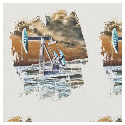 鮮やかな油井のポンピングユニット ファブリック (クローズアップ)