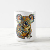 鮮やかな油絵スタイルのカラフルな厚塗りコアラ コーヒーマグカップ (中央)