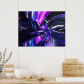 鮮やかな波の抽象芸術ポスター ポスター (キッチン)