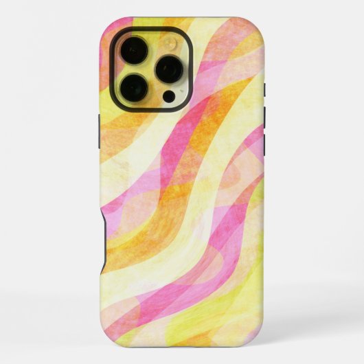鮮やかな波状抽象パターン iPhoneケース (裏面)