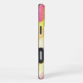 鮮やかな波状抽象パターン iPhoneケース (右側面)