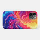 鮮やかな波: 抽象的なネオンエネルギーの流れの芸術 Case-Mate iPhoneケース (裏面(横))