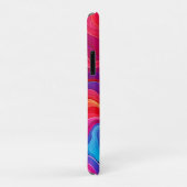 鮮やかな波: 抽象的なネオンエネルギーの流れの芸術 Case-Mate iPhoneケース (裏面/右)