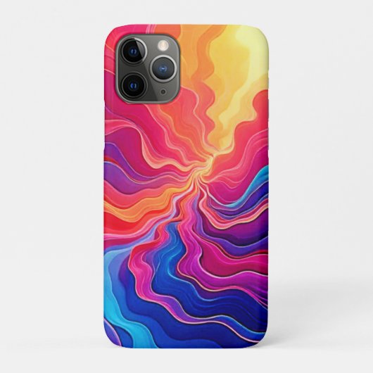鮮やかな波: 抽象的なネオンエネルギーの流れの芸術 Case-Mate iPhoneケース (裏)