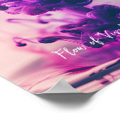 鮮やかな流れ:抽象芸術紫色のインクを水中に ポスター (角)