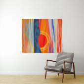 鮮やかな海の山の上の夕日 タペストリー (インサイチュ(横))