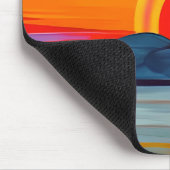 鮮やかな海の山の上の夕日 マウスパッド (コーナー)