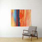 鮮やかな海サンセットインファイアリーオレンジ タペストリー (インサイチュ(横))