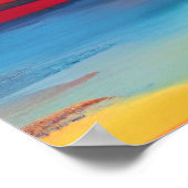 鮮やかな海サンセットインファイアリーオレンジ ポスター (角)