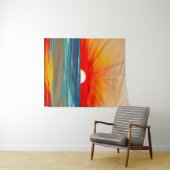 鮮やかな海サンセット（オレンジとブルー） タペストリー (インサイチュ(横))