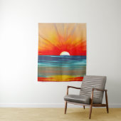 鮮やかな海サンセット（オレンジとブルー） タペストリー (インサイチュ)
