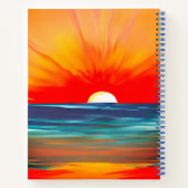 鮮やかな海サンセット（オレンジとブルー） ノートブック (裏面)