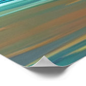 鮮やかな海サンセット（オレンジとブルー） ポスター (角)