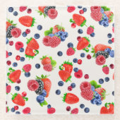 鮮やかな混合ベリーコースター ガラスコースター (正面)