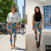 鮮やかな渦レギンス レギンス