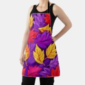 鮮やかな漫画離れの：紫、黄、赤 エプロン (インサイチュ)