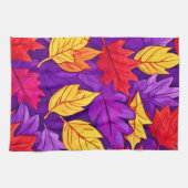 鮮やかな漫画離れの：紫、黄、赤 キッチンタオル (横)