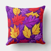 鮮やかな漫画離れの:紫、黄、赤 クッション (裏面)