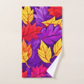 鮮やかな漫画離れの：紫、黄、赤 バスタオルセット (ハンドタオル)