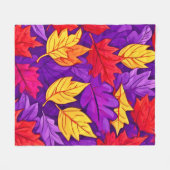 鮮やかな漫画離れの:紫、黄、赤 フリースブランケット (正面(横))