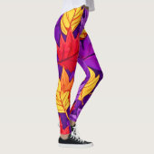 鮮やかな漫画離れの：紫、黄、赤 レギンス (右)