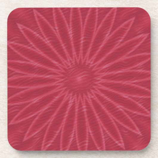 鮮やかな濃ピンクの花柄 コースター (正面)