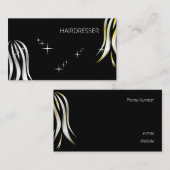 鮮やかな灰色と黄色の丁寧なヘアスタイル 名刺 (正面/裏面)