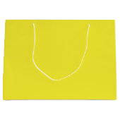 鮮やかな無地の黄色の背景 ラージペーパーバッグ (正面)