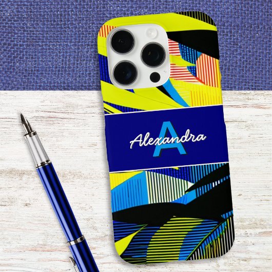 鮮やかな熱帯のヤシの葉のモノグラム Case-Mate iPhoneケース