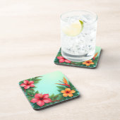鮮やかな熱帯フローラの喜び コースター (右側)