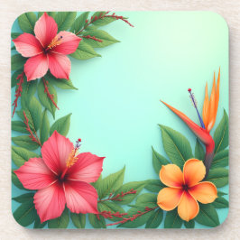 鮮やかな熱帯フローラの喜び コースター