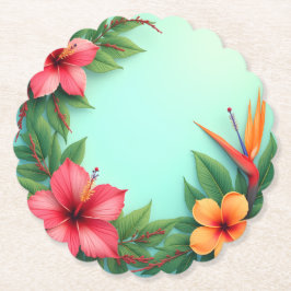 鮮やかな熱帯フローラの喜び ペーパーコースター