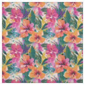鮮やかな熱帯性ハイビスカス抽象芸術布 ファブリック (見本)
